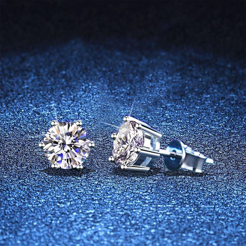 [Super CiCi]SIX-PRONG MOISSANITE EARRINGS