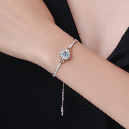 [Super CiCi]INTERLOCKING HEART & CIRCLE MOISSANITE BRACELET
