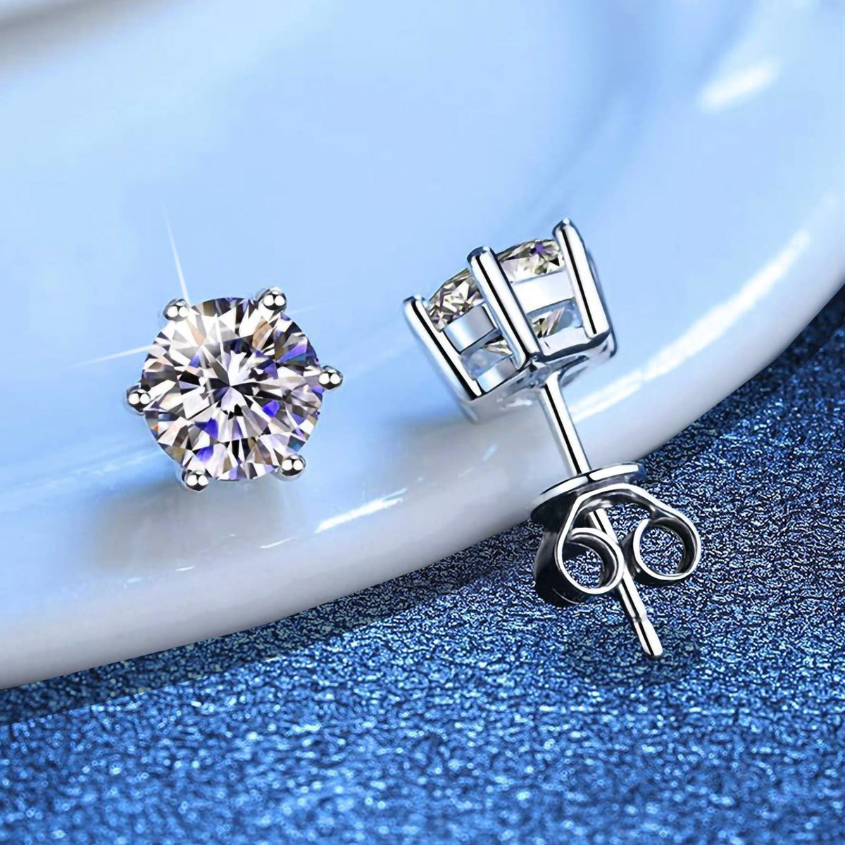 [Super CiCi]SIX-PRONG MOISSANITE EARRINGS
