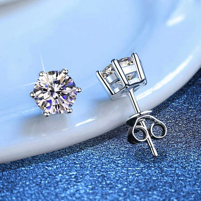 [Super CiCi]SIX-PRONG MOISSANITE EARRINGS