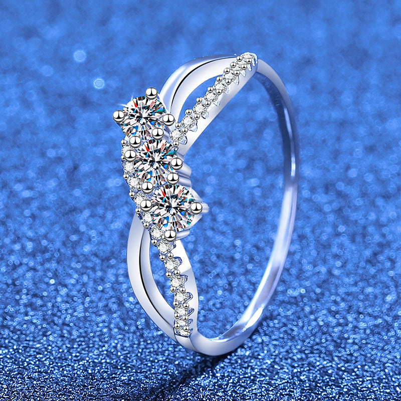[Super CiCi]INTERTWINING LOVE MOISSANITE RING