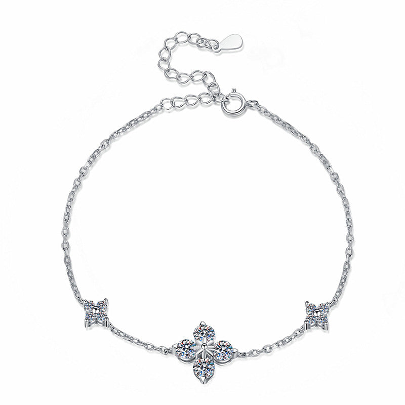 [Super CiCi]CLOVER LUCKY CHARM MOISSANITE BRACELET