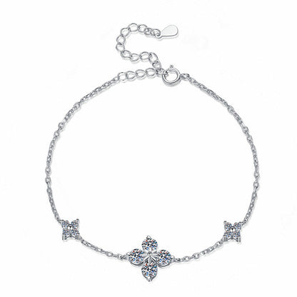 [Super CiCi]CLOVER LUCKY CHARM MOISSANITE BRACELET