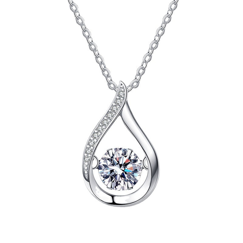 [Super CiCi]DANCING WATER DROP MOISSANITE NECKLACE