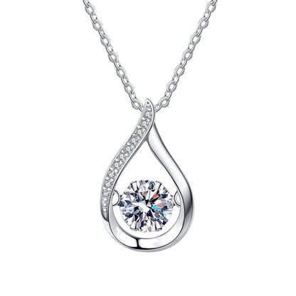 [Super CiCi]DANCING WATER DROP MOISSANITE NECKLACE
