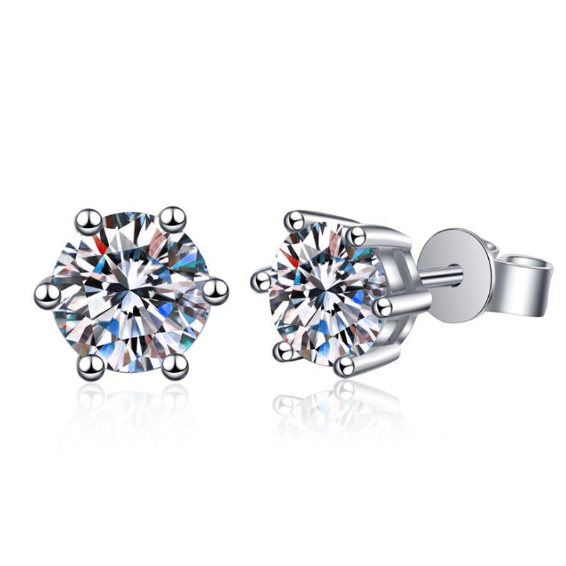 [Super CiCi]SIX-PRONG MOISSANITE EARRINGS