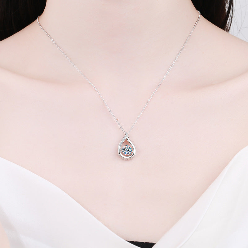 [Super CiCi]DANCING WATER DROP MOISSANITE NECKLACE