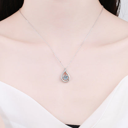 [Super CiCi]DANCING WATER DROP MOISSANITE NECKLACE
