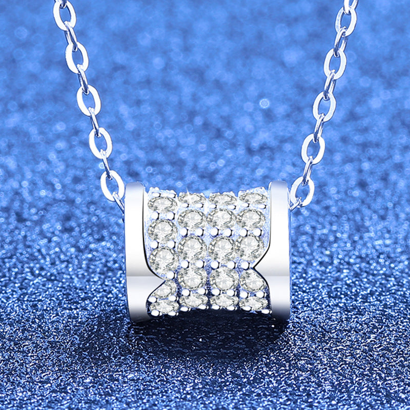[Super CiCi]FULL-PAVE "HOURGLASS" MOISSANITE NECKLACE