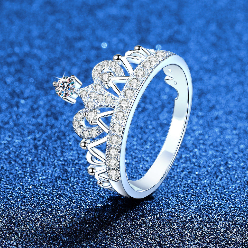 [Super CiCi]DREAMY CROWN MOISSANITE RING - 1.2CT ELEGANT PRINCESS STYLE