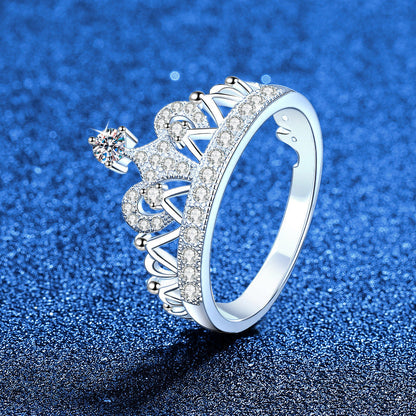 [Super CiCi]DREAMY CROWN MOISSANITE RING - 1.2CT ELEGANT PRINCESS STYLE