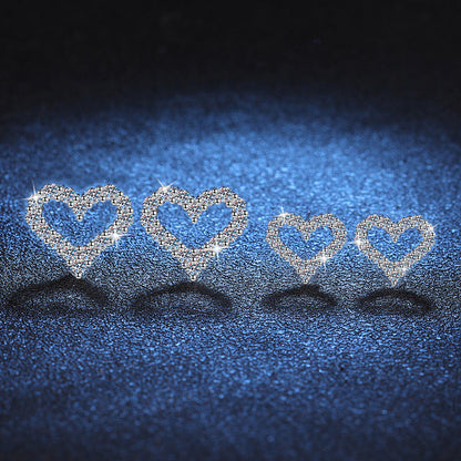 [Super CiCi]SPARKLING HEART-SHAPED MOISSANITE STUD EARRINGS