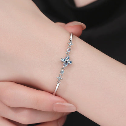 [Super CiCi]CLOVER & TWIN-STAR MOISSANITE BRACELET