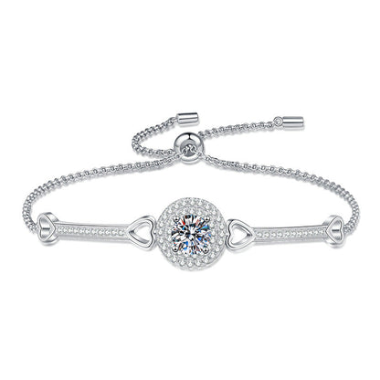 [Super CiCi]INTERLOCKING HEART & CIRCLE MOISSANITE BRACELET