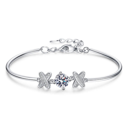 [Super CiCi]ELEGANT BOW-KNOT MOISSANITE BRACELET