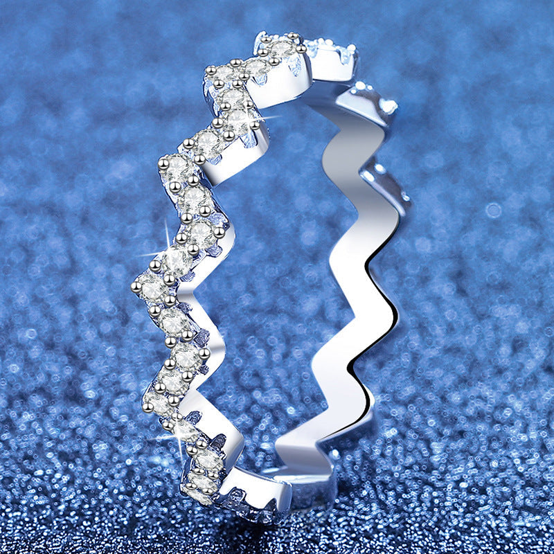 [Super CiCi]CHIC WAVY MOISSANITE ETERNITY RING