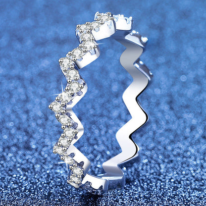 [Super CiCi]CHIC WAVY MOISSANITE ETERNITY RING