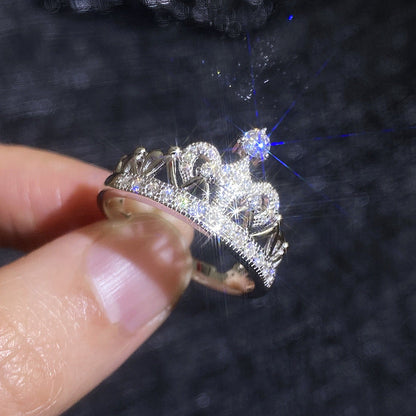 [Super CiCi]DREAMY CROWN MOISSANITE RING - 1.2CT ELEGANT PRINCESS STYLE