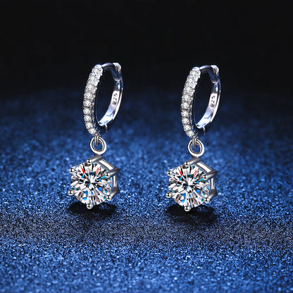 [Super CiCi]CLASSIC 6-PRONG MOISSANITE DROP EARRINGS
