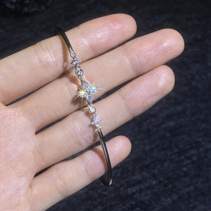 [Super CiCi]CLOVER & TWIN-STAR MOISSANITE BRACELET