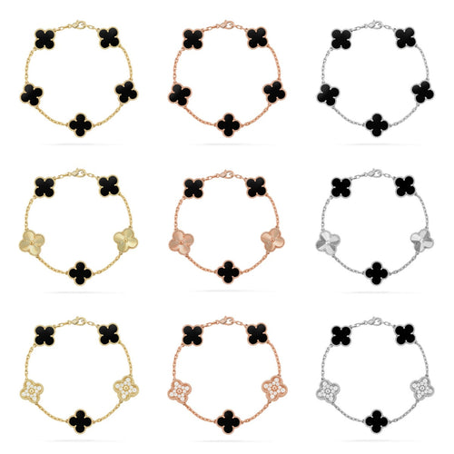 [Super CiCi ] CLOVER 5 MOTIF ONYXS BRACELET COLLECTION