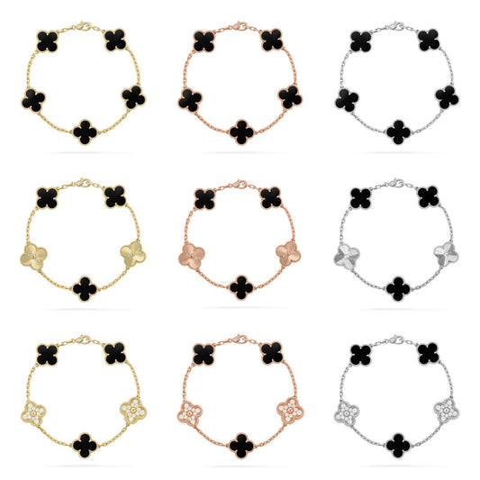 [Super CiCi ] CLOVER 5 MOTIF ONYXS BRACELET COLLECTION