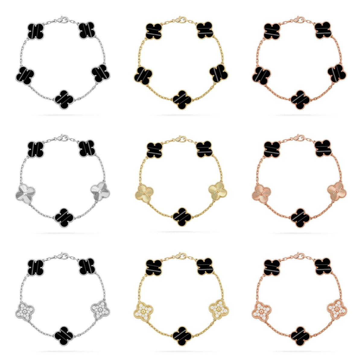 [Super CiCi ] CLOVER 5 MOTIF PULSAR STONE BRACELET COLLECTION