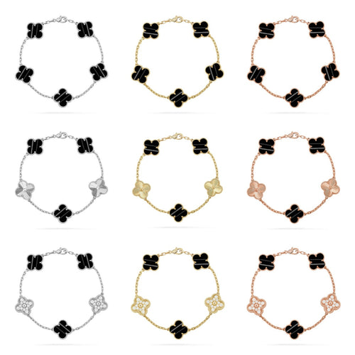 [Super CiCi ] CLOVER 5 MOTIF PULSAR STONE BRACELET COLLECTION