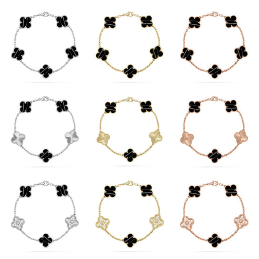 [Super CiCi ] CLOVER 5 MOTIF PULSAR STONE BRACELET COLLECTION