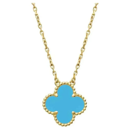 [Super CiCi ]CLOVER 15MM VINTAGE TURQUOISE NECKLACE