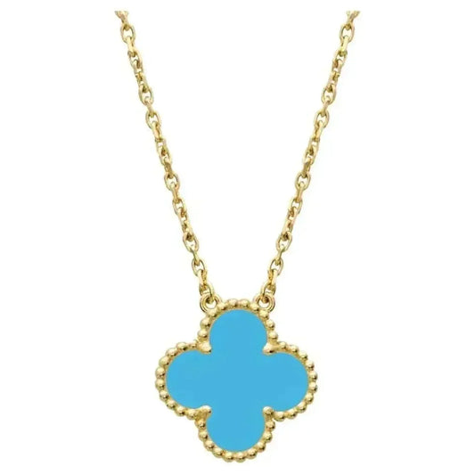 [Super CiCi ]CLOVER 15MM VINTAGE TURQUOISE NECKLACE