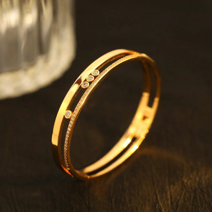[Super CiCi]Move Romane Diamond Bangle Bracelet