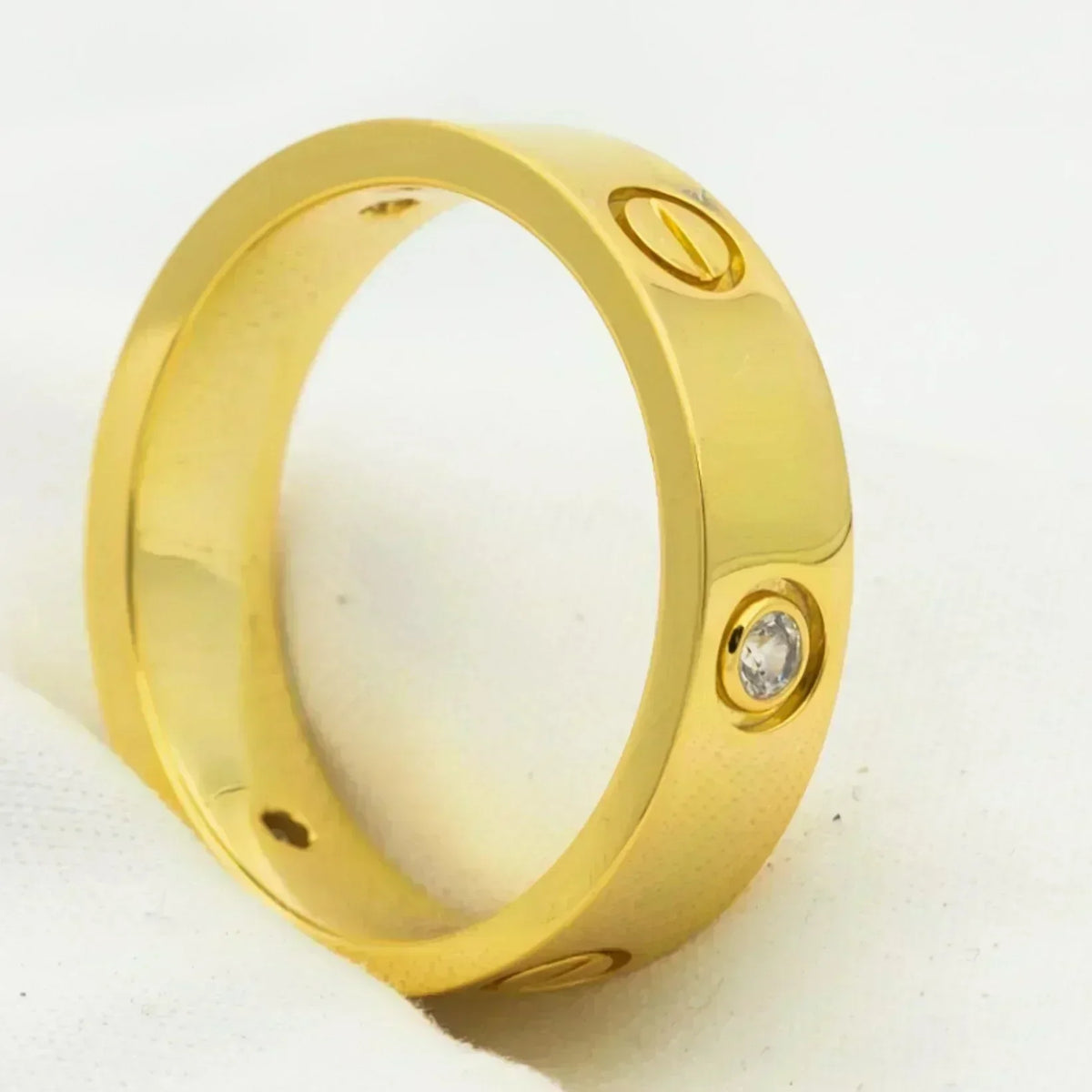 [Super CiCi ]LOVE RING 5.5MM 3 DIAMONDS GOLD
