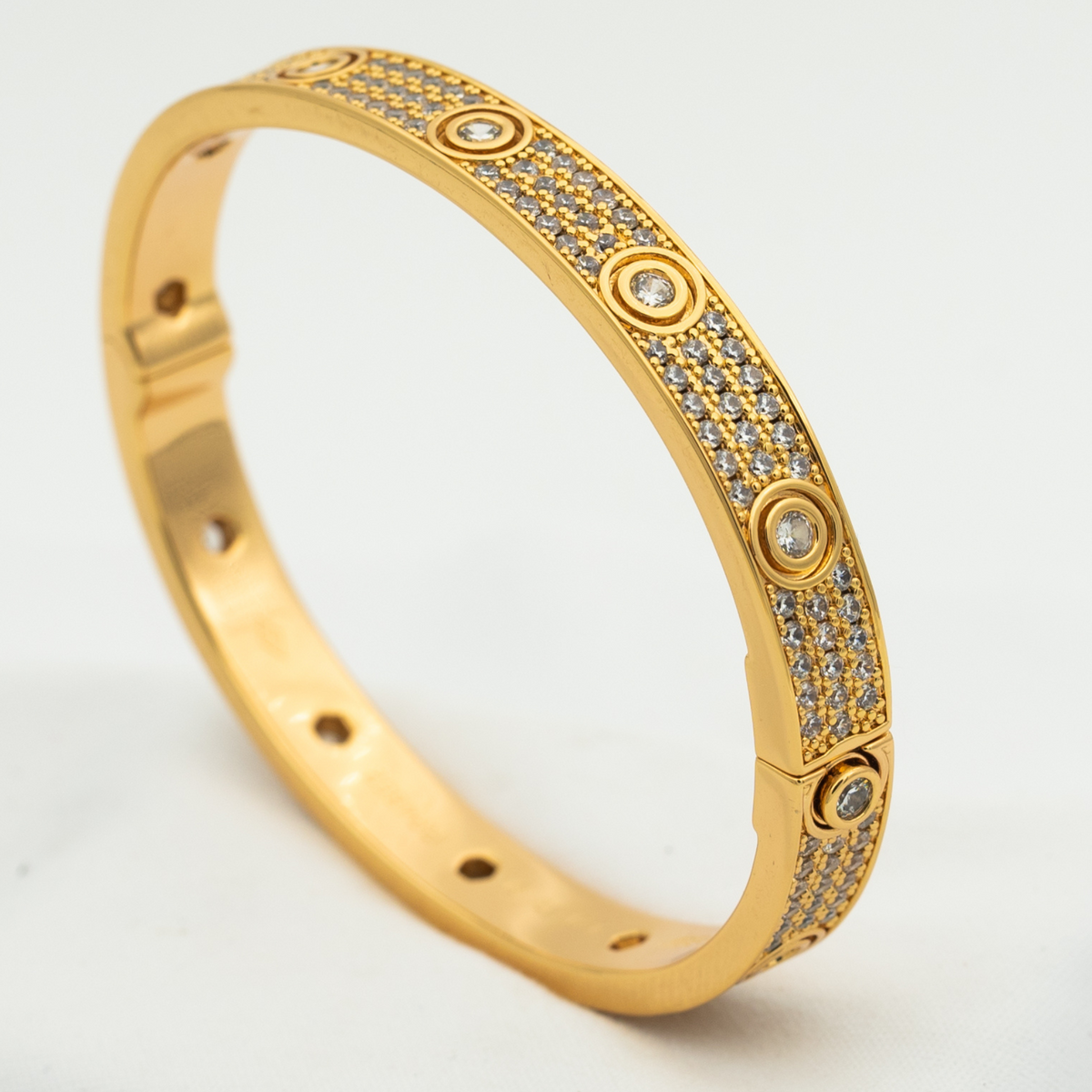 [Super CiCi ]LOVE BRACELET 6.1MM DIAMOND-PAVED 10 BIG DIAMONDS