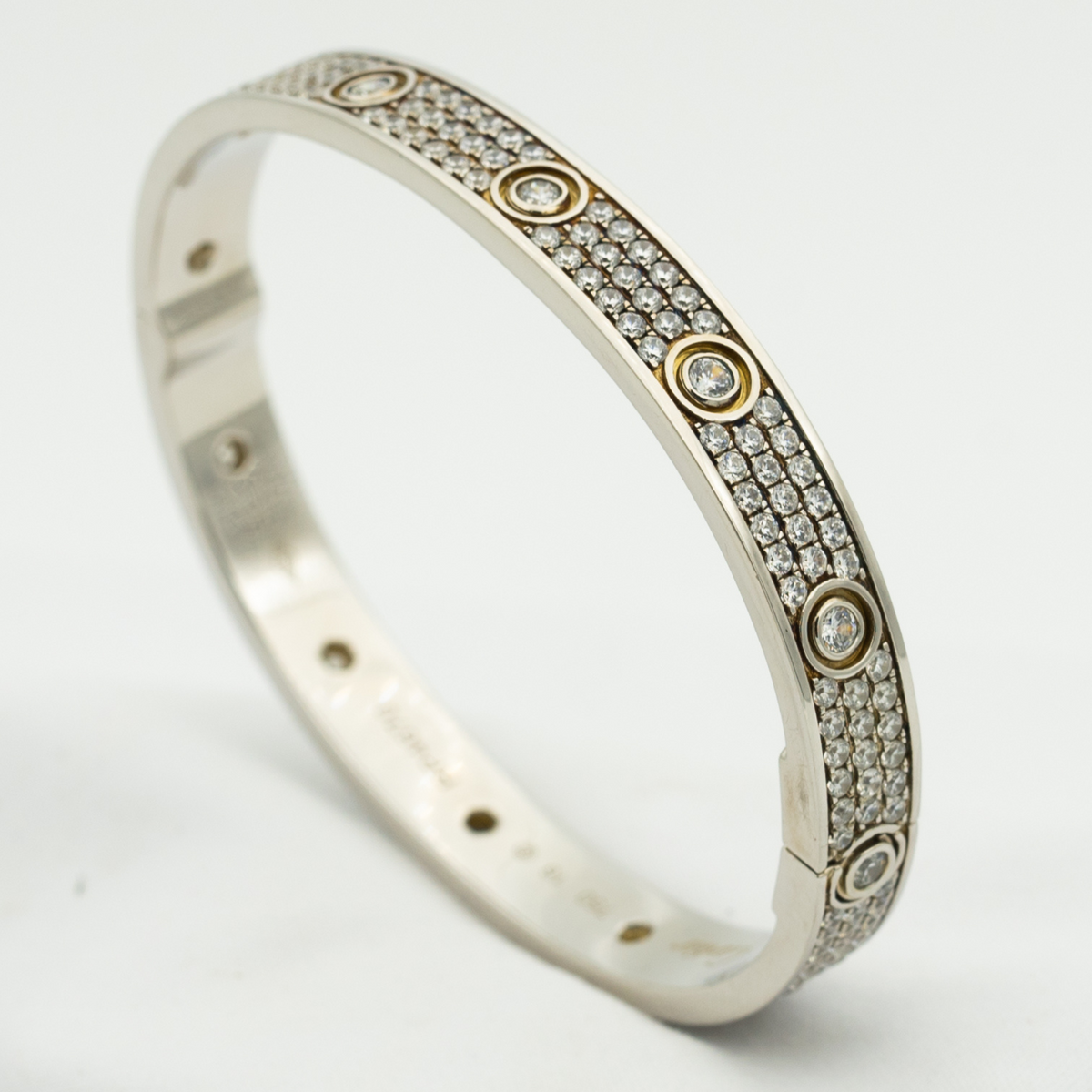 [Super CiCi ]LOVE BRACELET 6.1MM DIAMOND-PAVED 10 BIG DIAMONDS