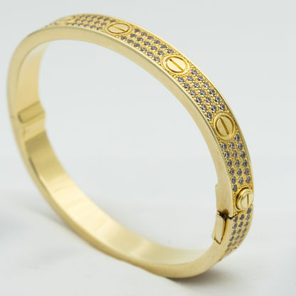 [Super CiCi ]LOVE BRACELET 6.1MM DIAMOND-PAVED