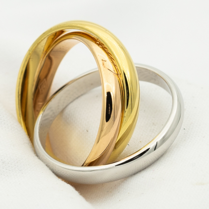 [Super CiCi ]TRINITY RING GOLD PINK GOLD SILVER