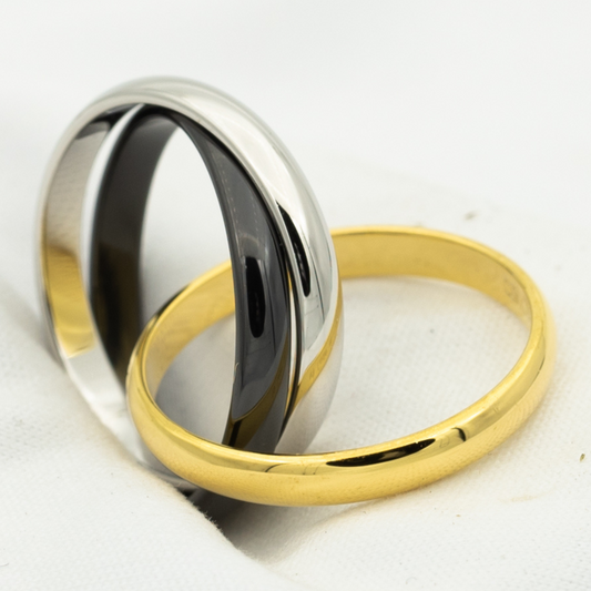 [Super CiCi ]TRINITY RING BLACK GOLD SILVER