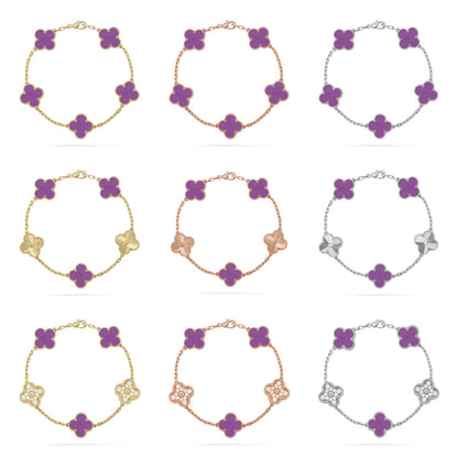 [Super CiCi ] CLOVER 5 MOTIF VIOLET BRACELET COLLECTION