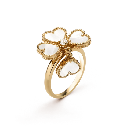 [Super CiCi ]SWEET CLOVER WHITE MOP RING