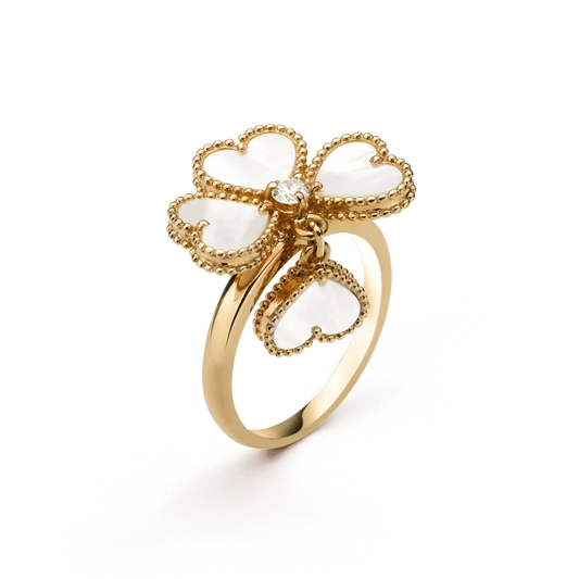 [Super CiCi ]SWEET CLOVER WHITE MOP RING