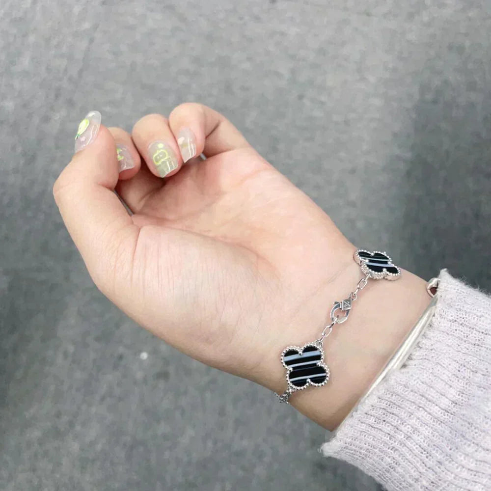 [Super CiCi ] CLOVER 5 MOTIF PULSAR STONE BRACELET COLLECTION