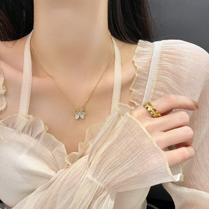 [Super CiCi ]FLOWER DIAMOND NECKLACE