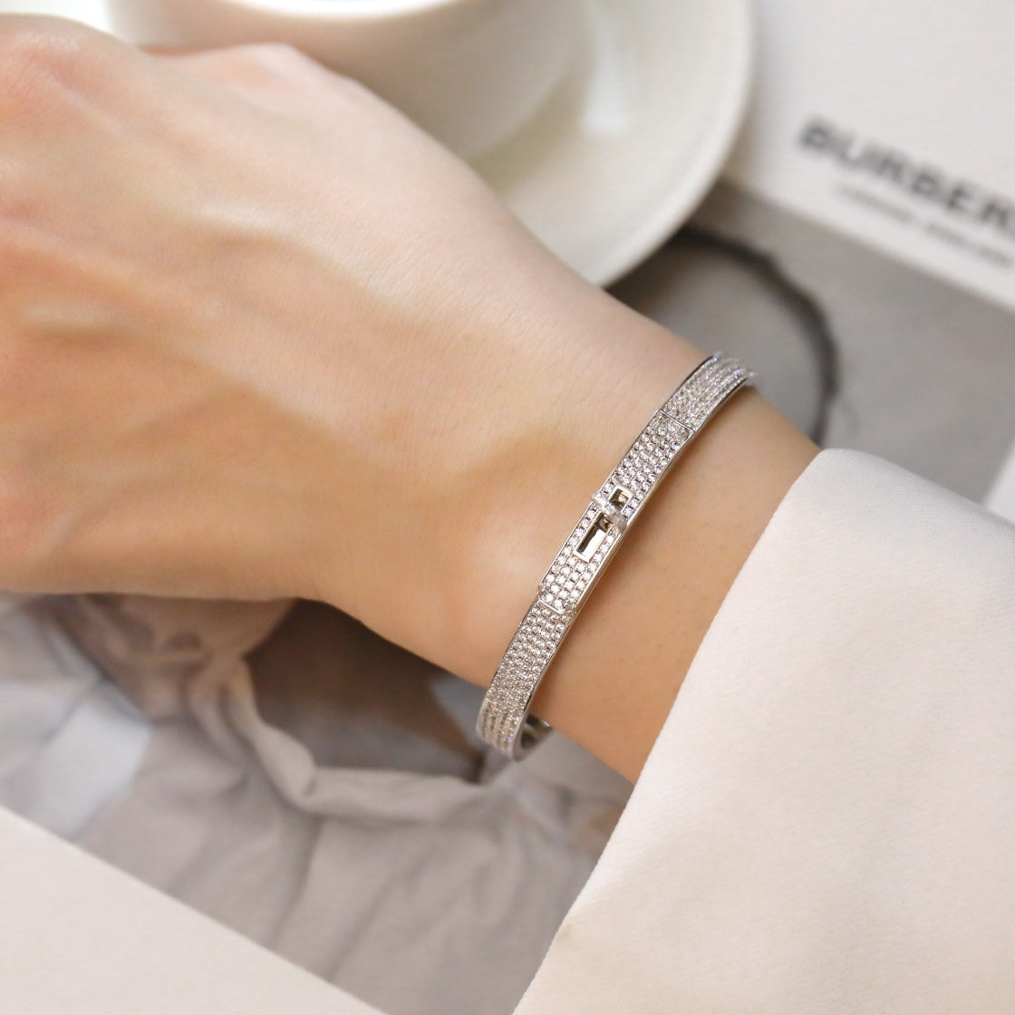 [Super CiCi ]KELLY BRACELET DIAMOND PAVED