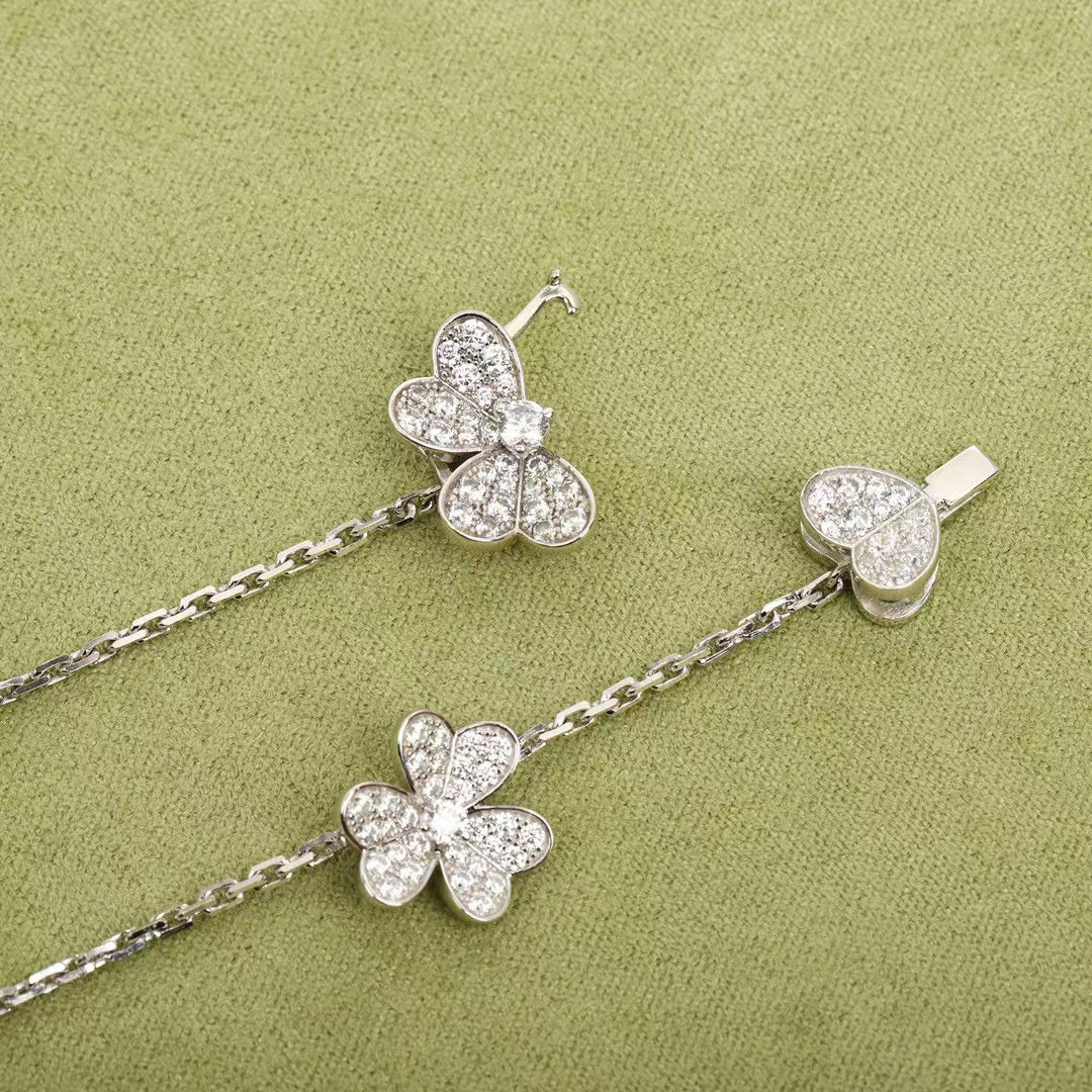 [Super CiCi ]FRIVOLE SILVER 9 FLOWERS NECKLACE