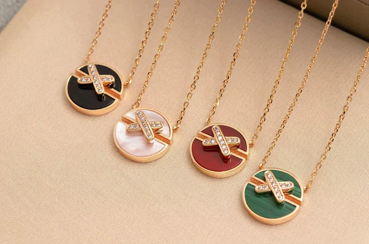 [Super CiCi ]JEUX DE ROSE GOLD DIAMOND NECKLACE