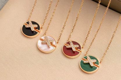 [Super CiCi ]JEUX DE ROSE GOLD DIAMOND NECKLACE