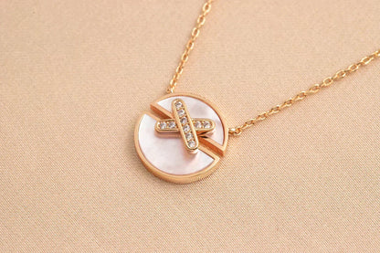 [Super CiCi ]JEUX DE ROSE GOLD DIAMOND NECKLACE