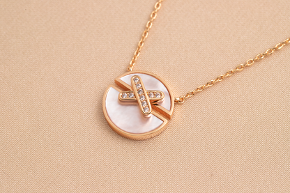 [Super CiCi ]JEUX DE PINK GOLD DIAMOND NECKLACE