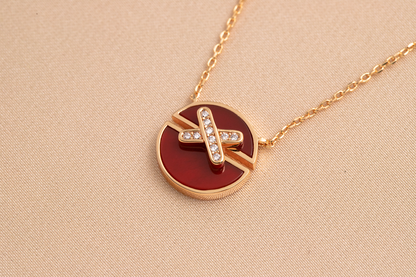 [Super CiCi ]JEUX DE PINK GOLD DIAMOND NECKLACE